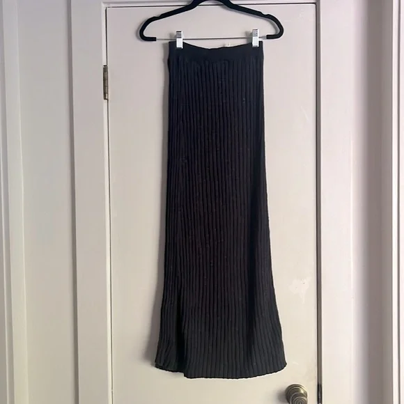 Free People Black Knit Midi Skirt Large - Picture 5 of 10
